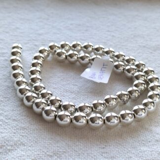 8 mm hematit ezüst szálban