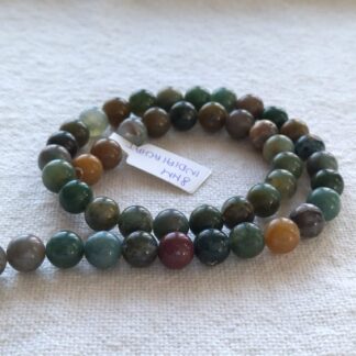 8 mm indiai achat ásványgyöngy szálban