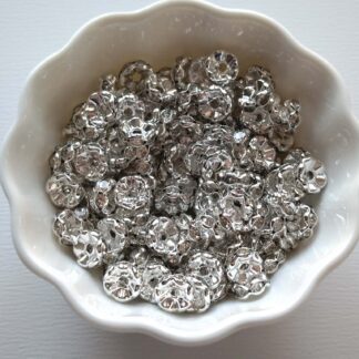 8 mm hullámos rondelle ezüst szín