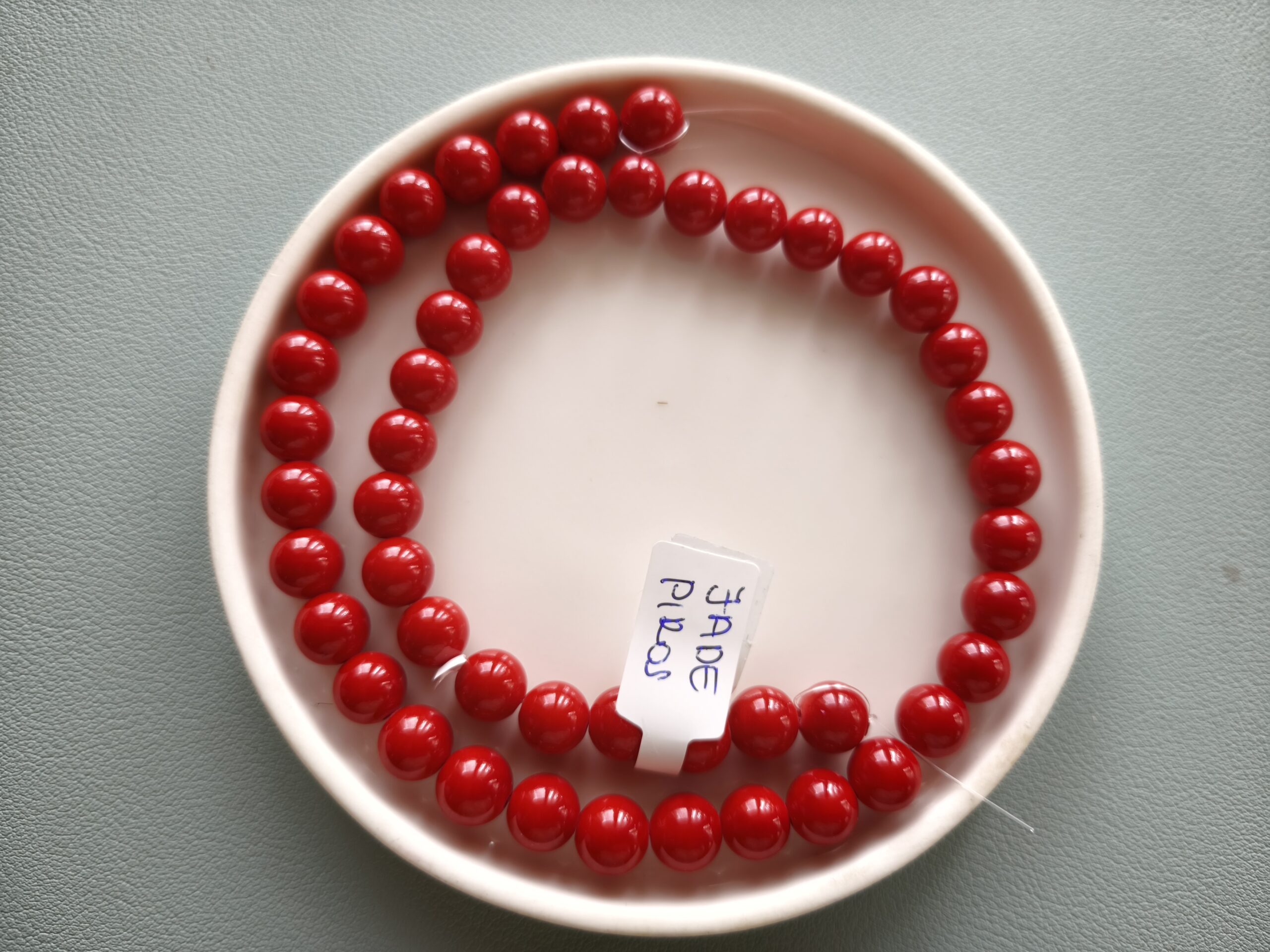 8 mm jade piros szálban