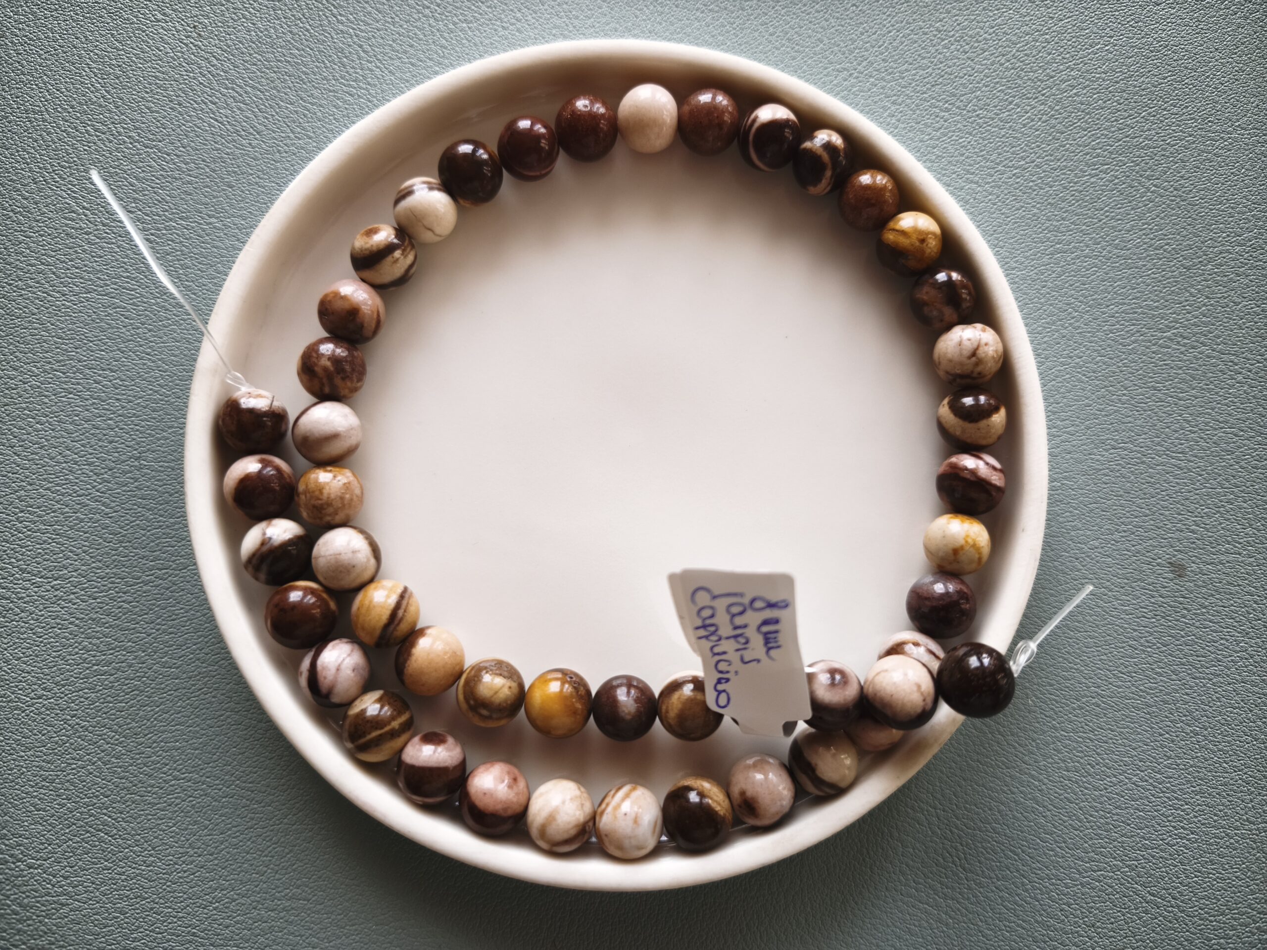 8 mm jaspis cappucino szálban