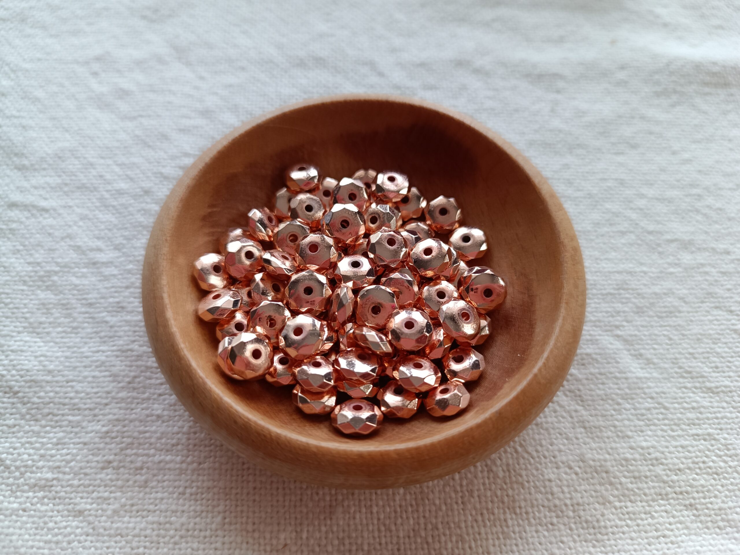 8*3 mm hematit lencse rosegold fazettált