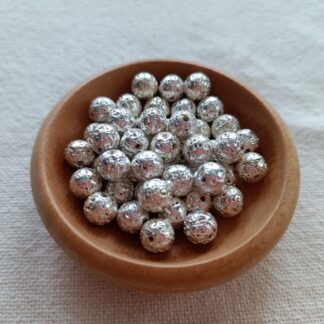 8 mm hematitos ezüst lávakő gyöngy