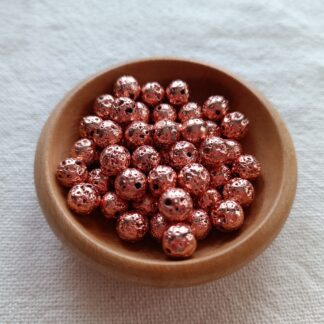 8 mm hematitos rosegold lávakő gyöngy