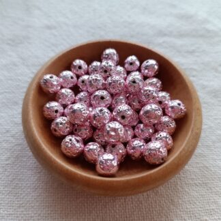 8 mm hematitos rózsaszín lávakő gyöngy