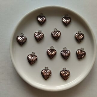 Acél szív medál barna