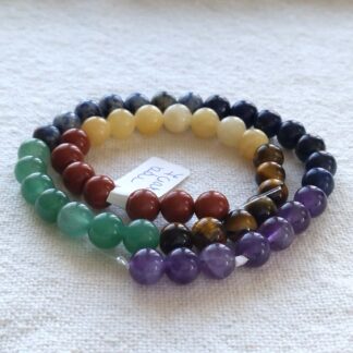 8 mm hét csakra ásványgyöngy szálban