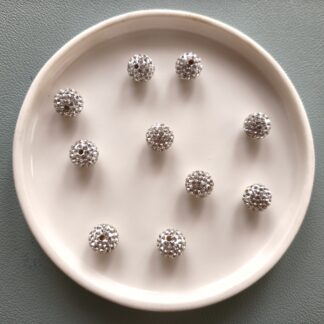 10 mm ezüst shamballa gyöngy