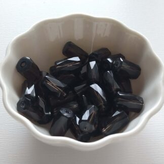 Füstkvarc fazettált henger ásványgyöngy