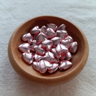10 mm hematit szív alakú gyöngy rózsaszín