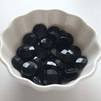 Onix fazettált kör ásványgyöngy