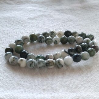 8 mm fa achat ásványgyöngy szálban