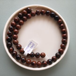 8 mm obszidián mahagóni szálban