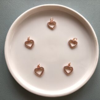 Cirkóniaköves szív medál rosegold színben
