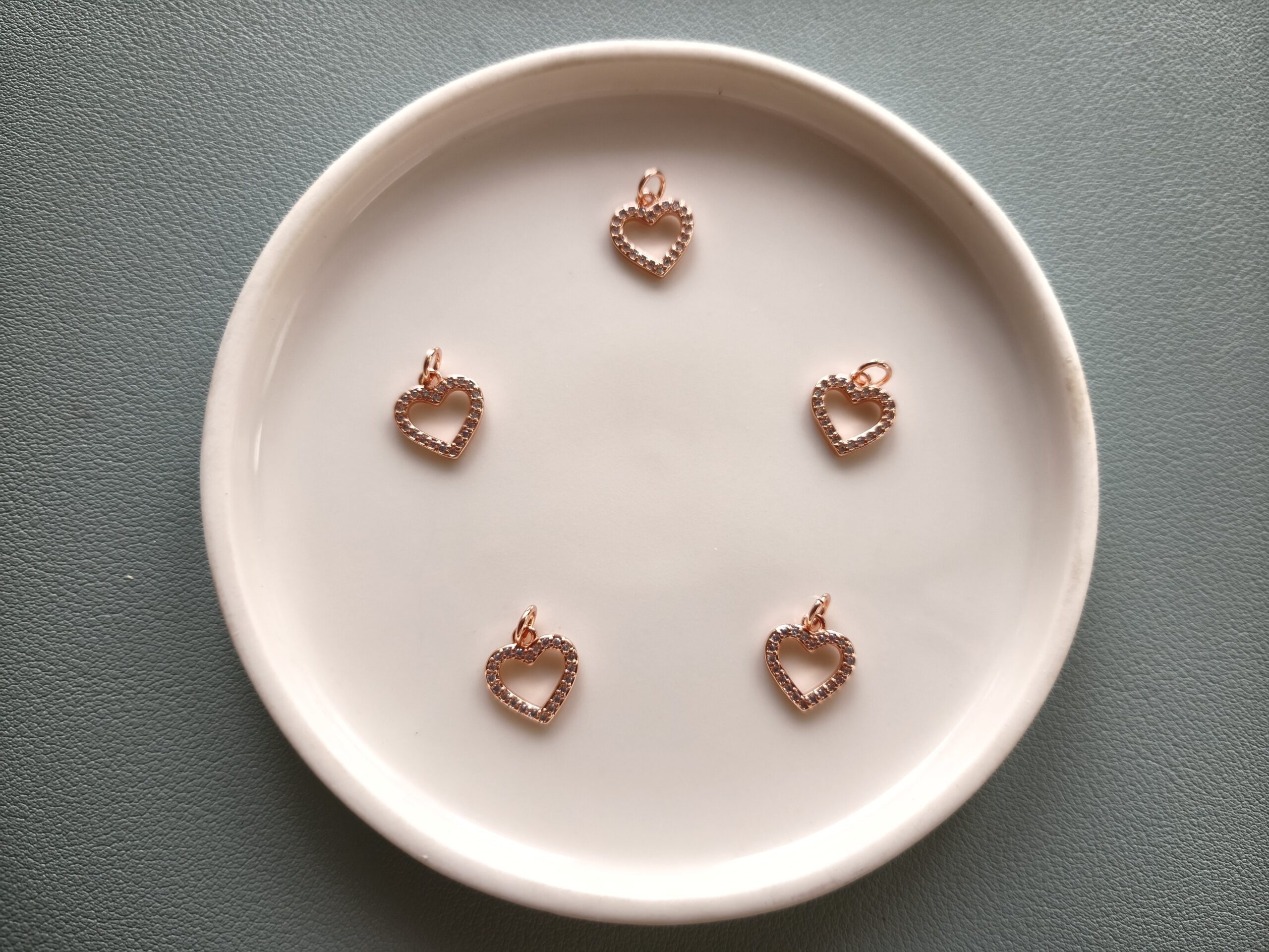 Cirkóniaköves szív medál rosegold színben