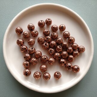 8 mm hematitos bronz lávakő gyöngy