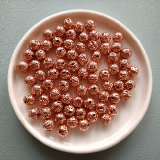 8 mm hematitos rosegold lávakő gyöngy