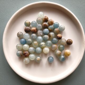 8 mm aragonit kék ásványgyöngy