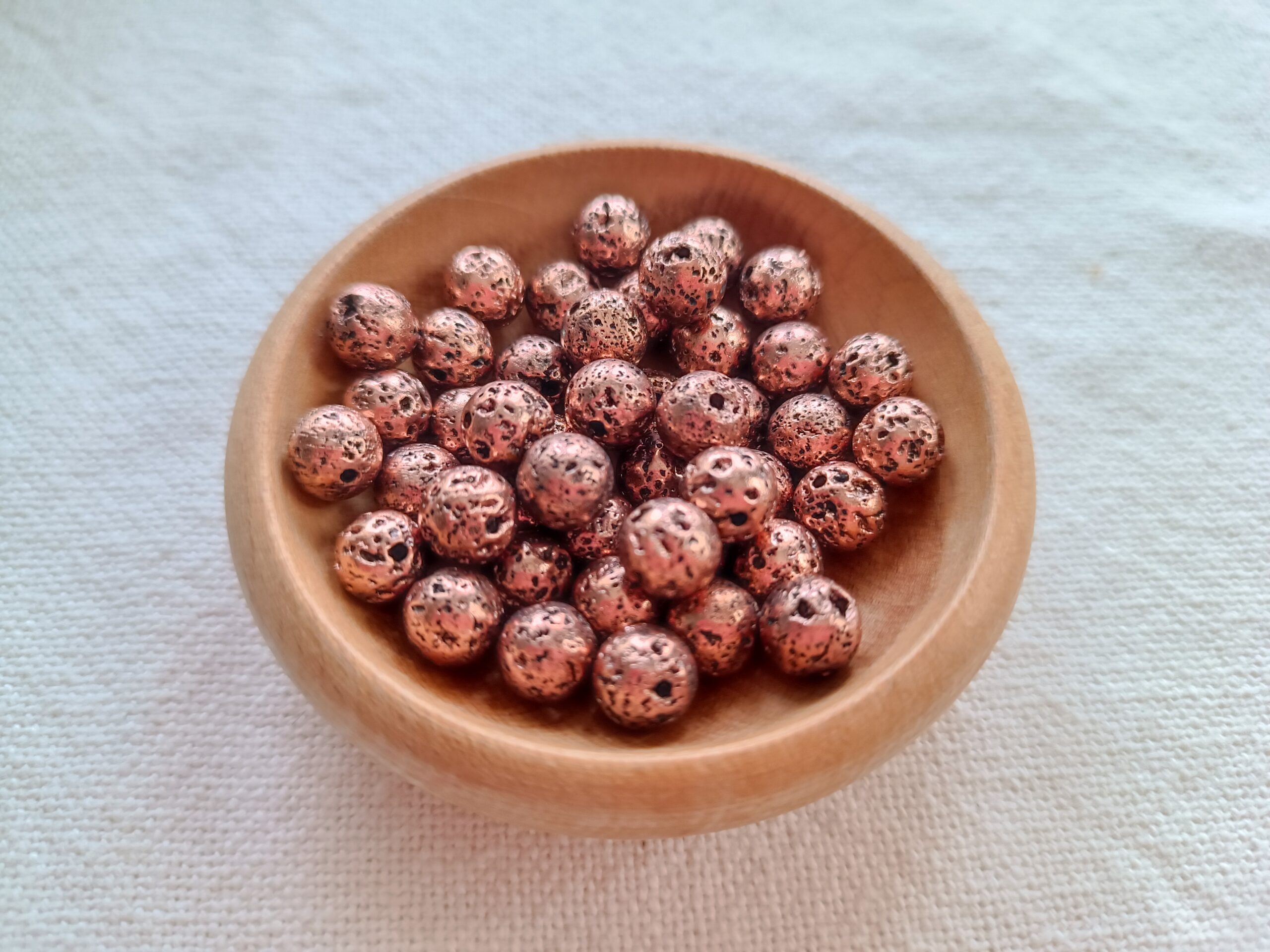 8 mm hematitos bronz lávakő gyöngy
