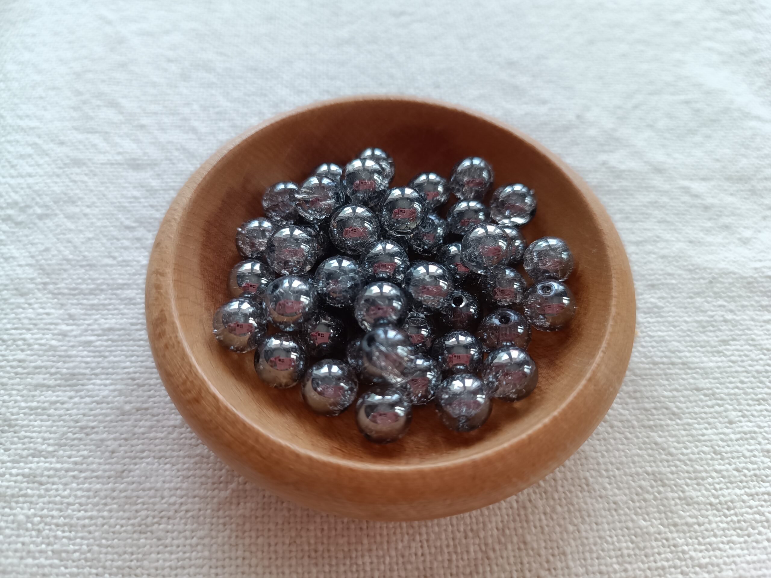 8 mm ezüst roppantott aura gyöngy