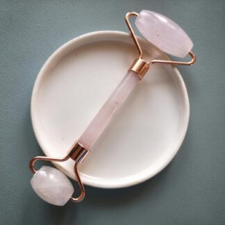 Arcmasszírozó roller rózsakvarc rosegold színű